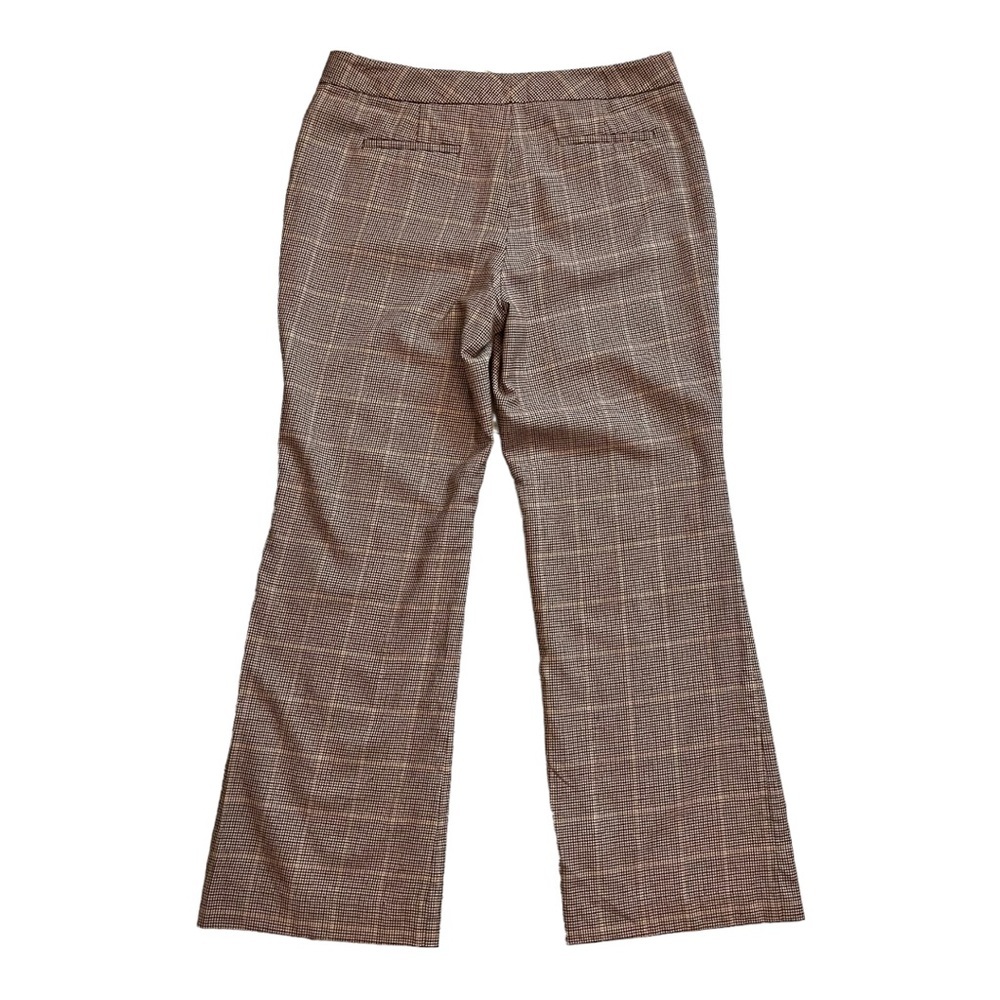 Talbots Signature Flare Wool Window Pane Plaid Wide Leg Trousers - Picture 6 of 14